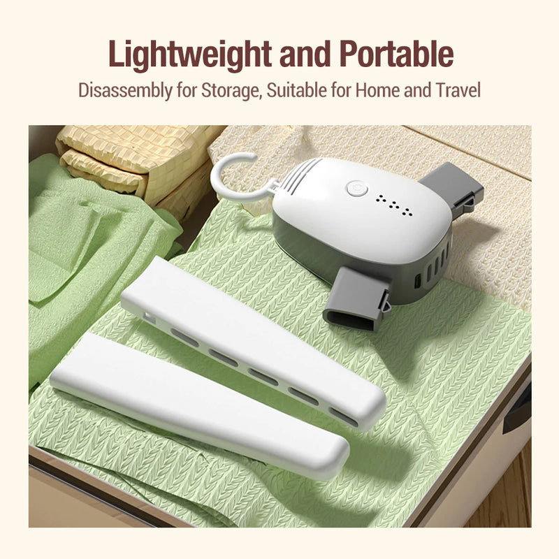 Compact Heated Clothes Drying Rack with Sanitizer
