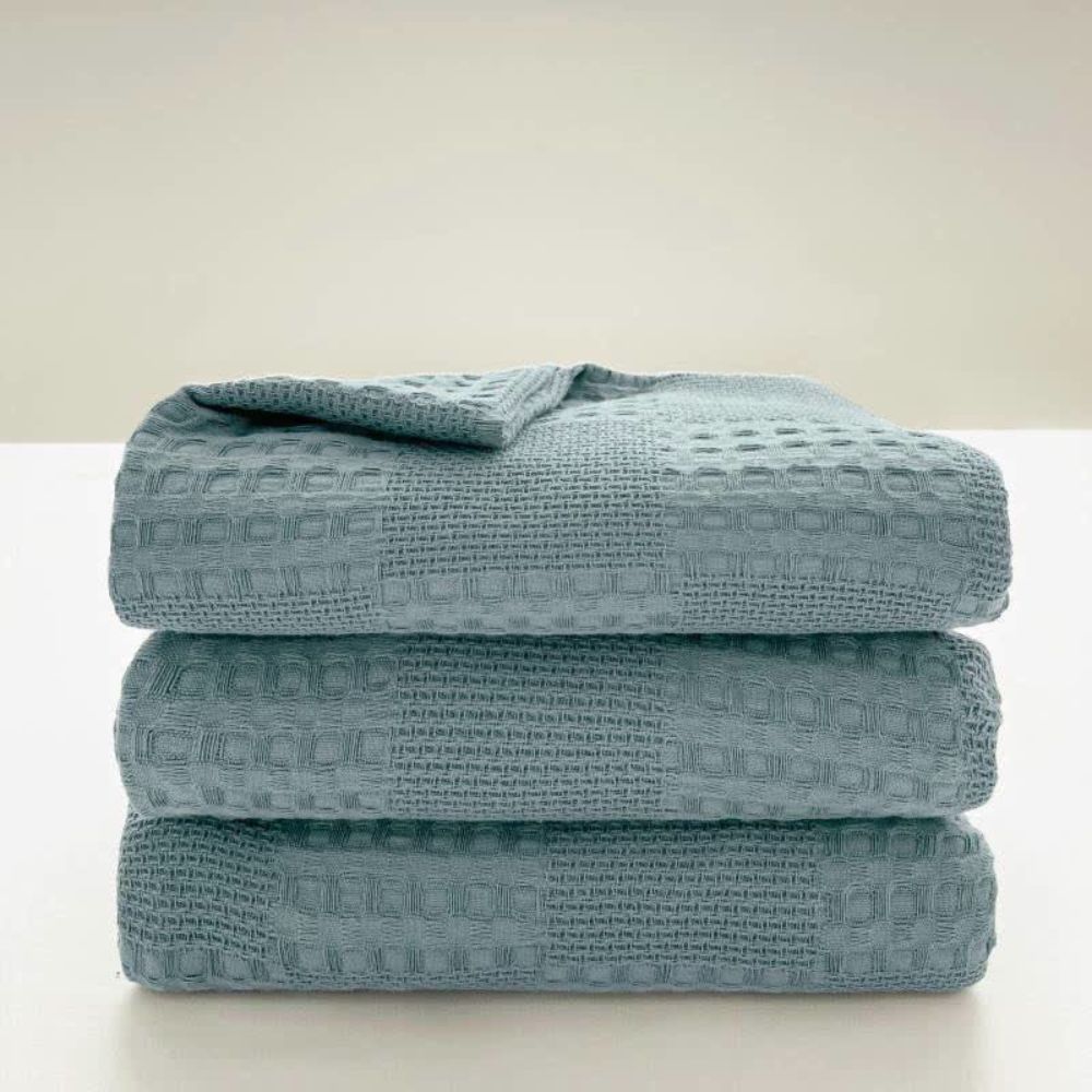 Soft Cotton Waffle Weave Throw Blanket