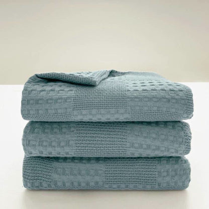 Soft Cotton Waffle Weave Throw Blanket