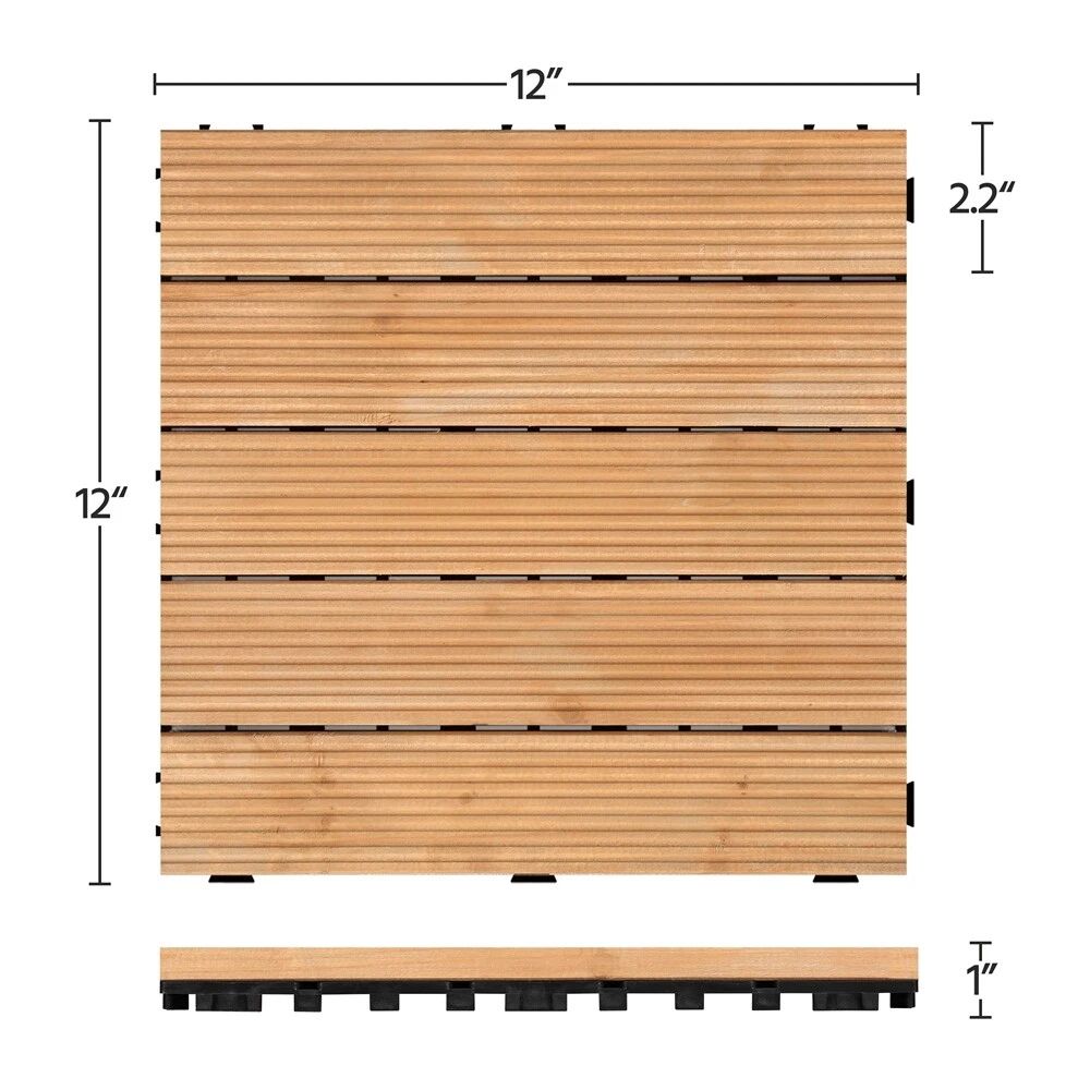 Easy Fit Wooden Decking Tiles for Patio 27 Pieces