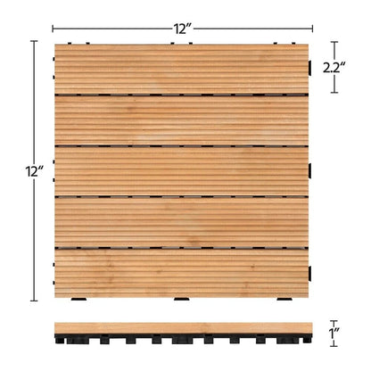 Easy Fit Wooden Decking Tiles for Patio 27 Pieces