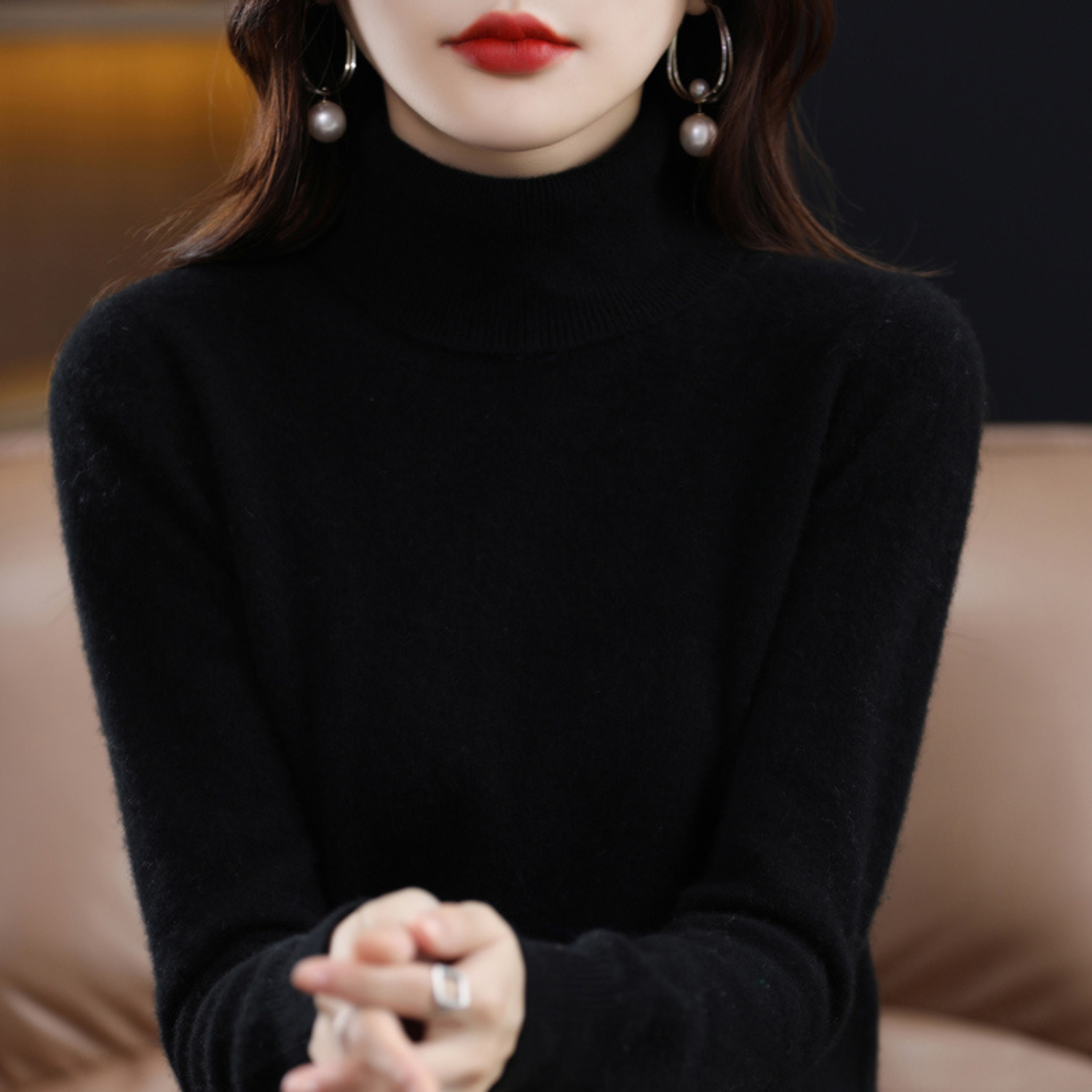 Soft Women's Cashmere Crew Neck Winter Sweater - Halri