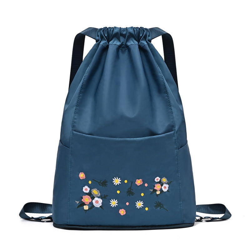 Cute Embroidered Cotton Yoga Bag