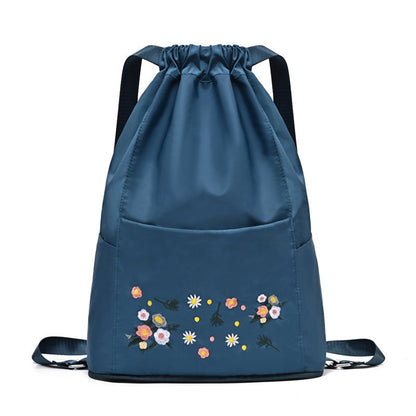 Cute Embroidered Cotton Yoga Bag