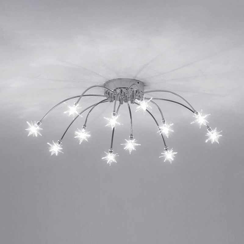 Luxury Chrome Glass Semi Flush Ceiling Light