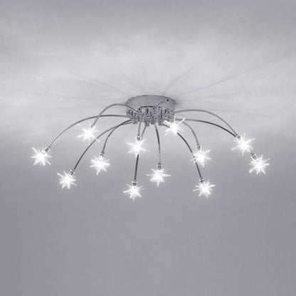 Luxury Chrome Glass Semi Flush Ceiling Light