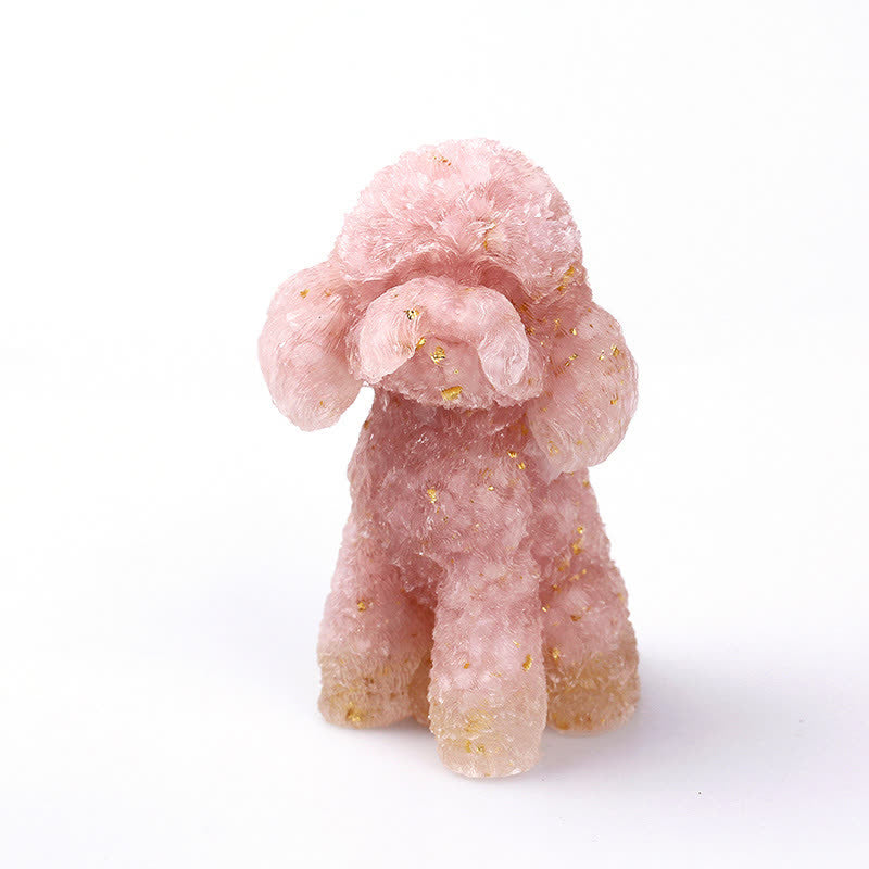 Beautiful Gemstone Dog Figurine Ornament