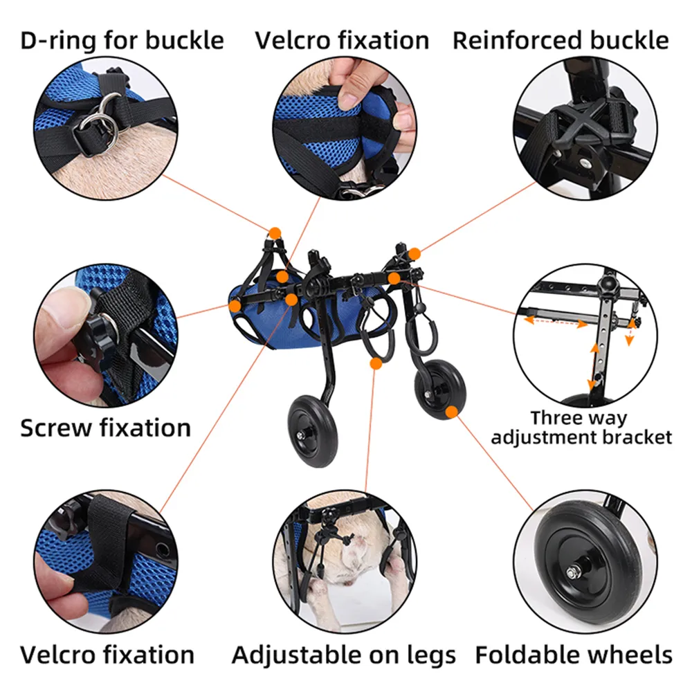 Pet Wheelchair for Dogs with Weak Back Legs Support
