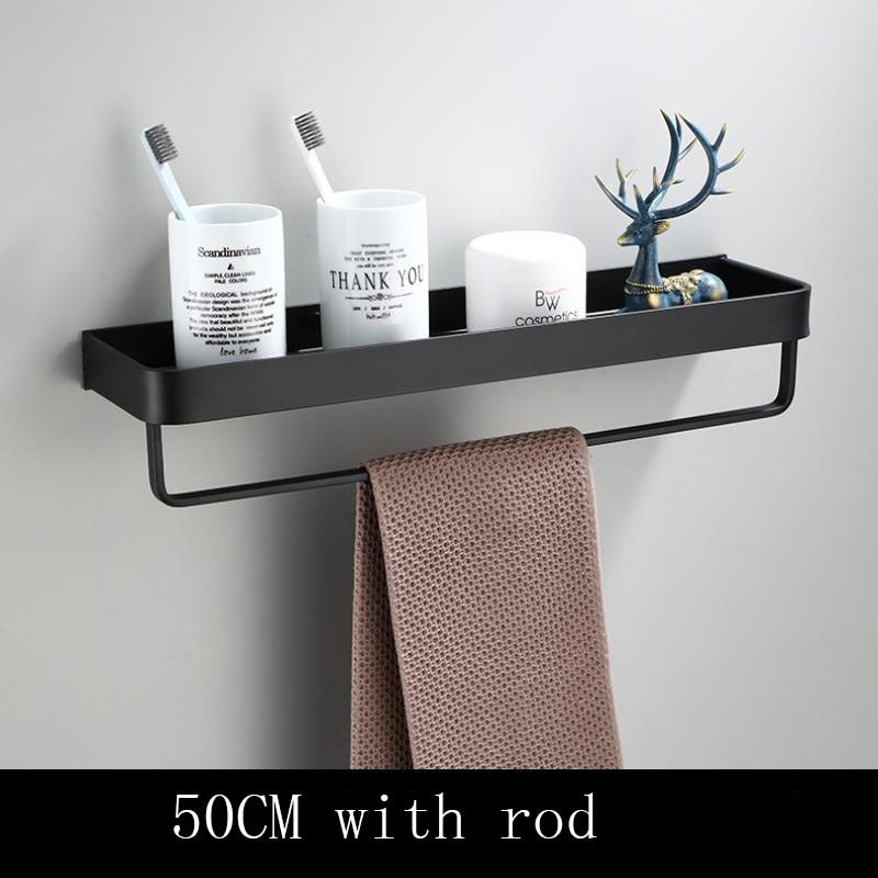 Modern Black Metal Wall Storage Shelf