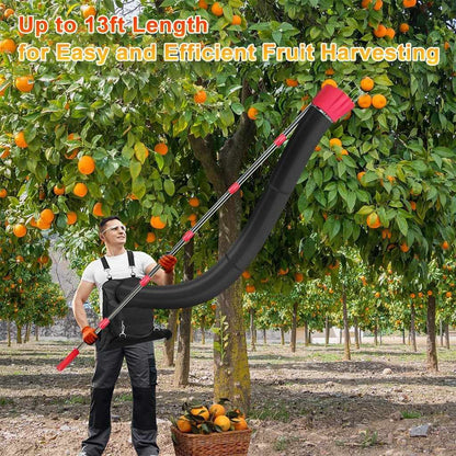 13FT Telescopic Fruit Picker Pole With Adjustable Length, Detachable Design, Fruit Bag, Continuous Harvesting Tool for Easy Harvesting