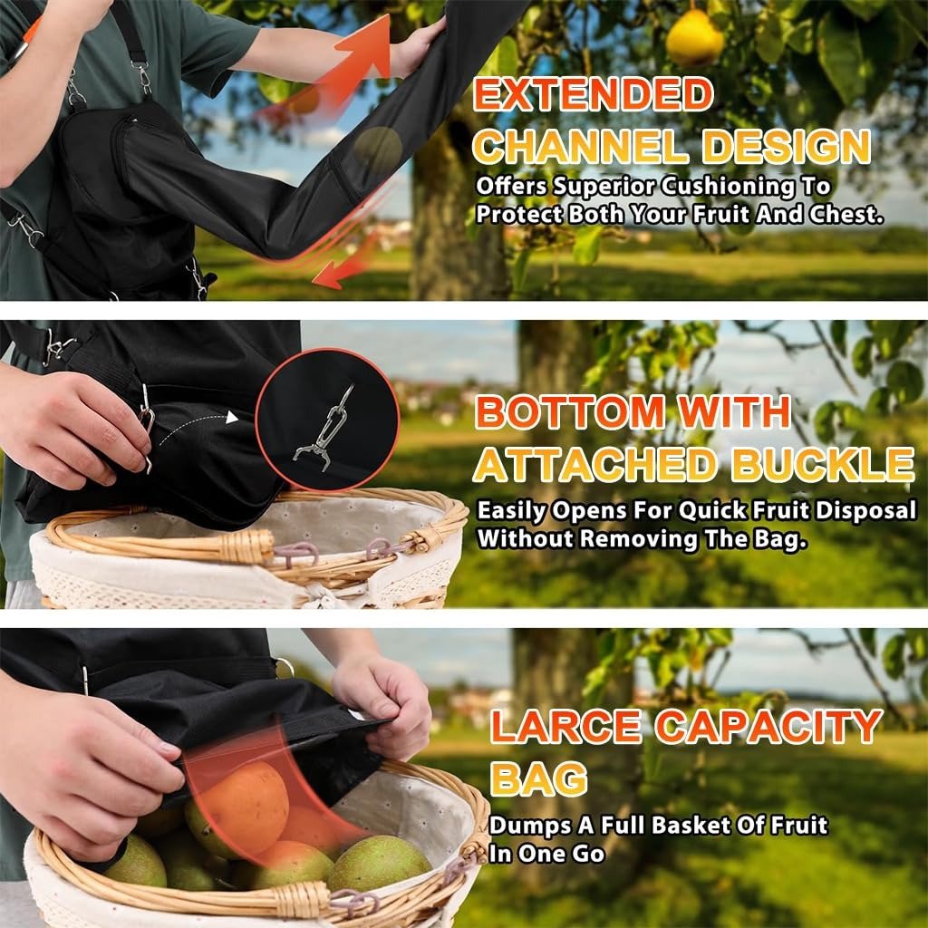13FT Telescopic Fruit Picker Pole With Adjustable Length, Detachable Design, Fruit Bag, Continuous Harvesting Tool for Easy Harvesting