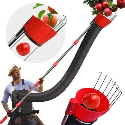 13FT Telescopic Fruit Picker Pole With Adjustable Length, Detachable Design, Fruit Bag, Continuous Harvesting Tool for Easy Harvesting