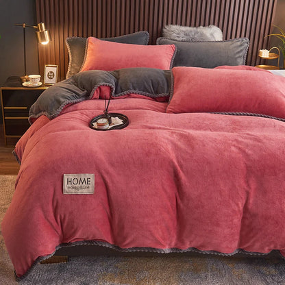 Soft Velvet Fleece Duvet Cover Set