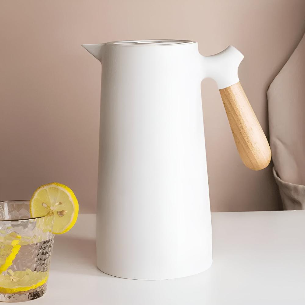 Thermal Coffee Server with Wood Handle - 1L Hot & Cold Brewer - Halri