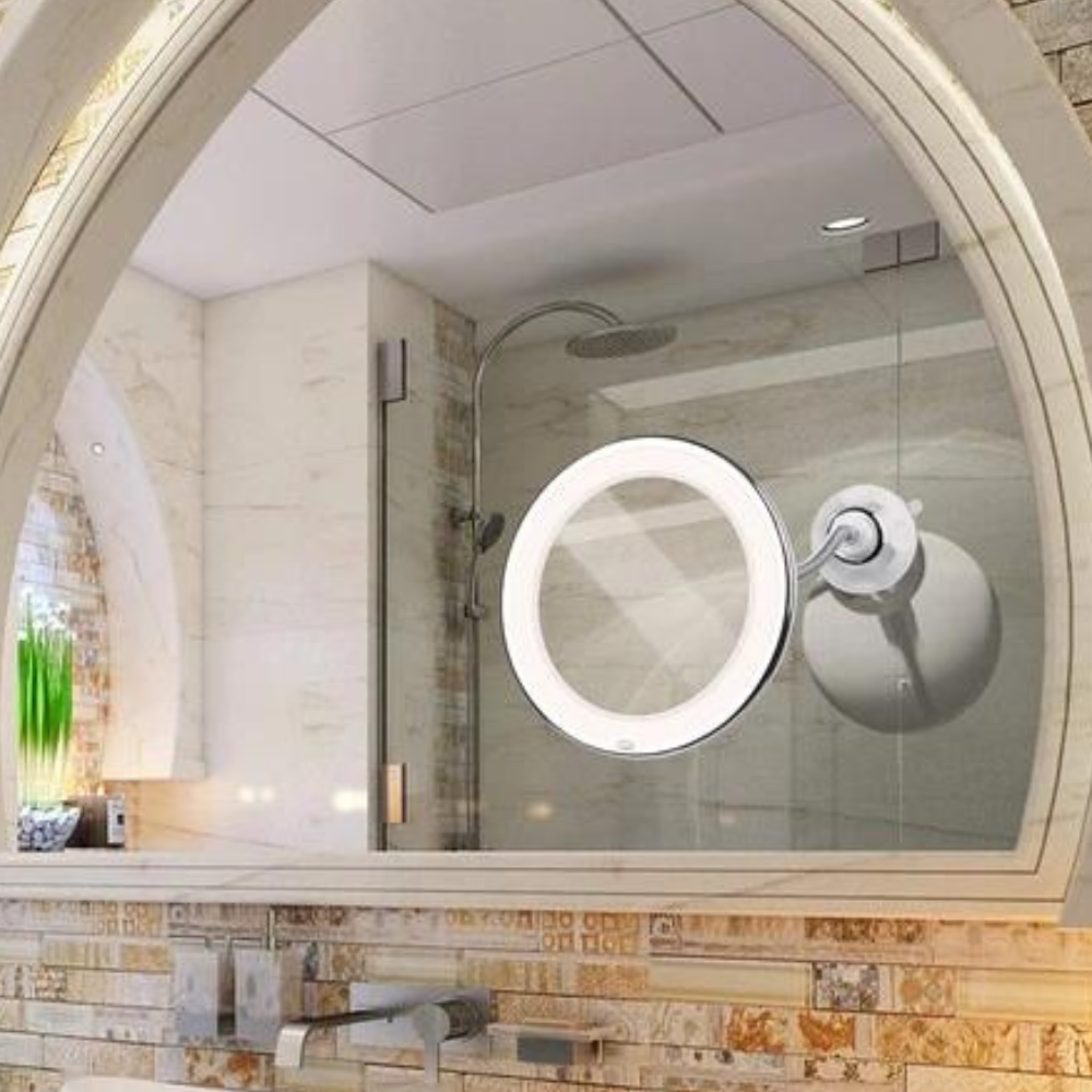 Portable LED Illuminated 10x Makeup Mirror