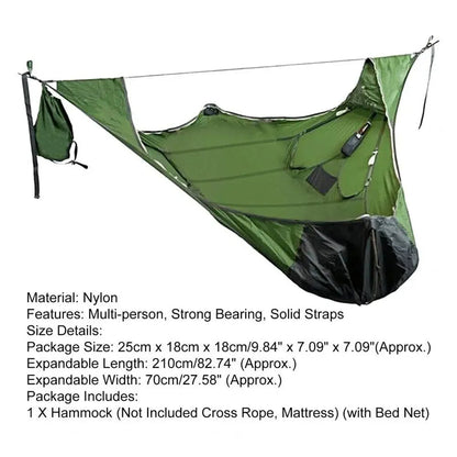 Compact Lightweight Camping Hammock with Bug Net