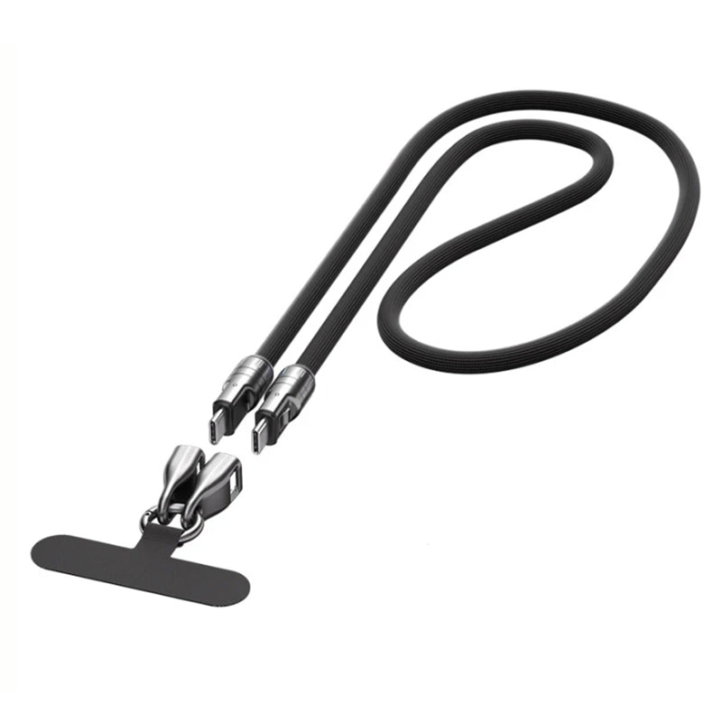 Dual USB Fast Charging Phone Lanyard Cable