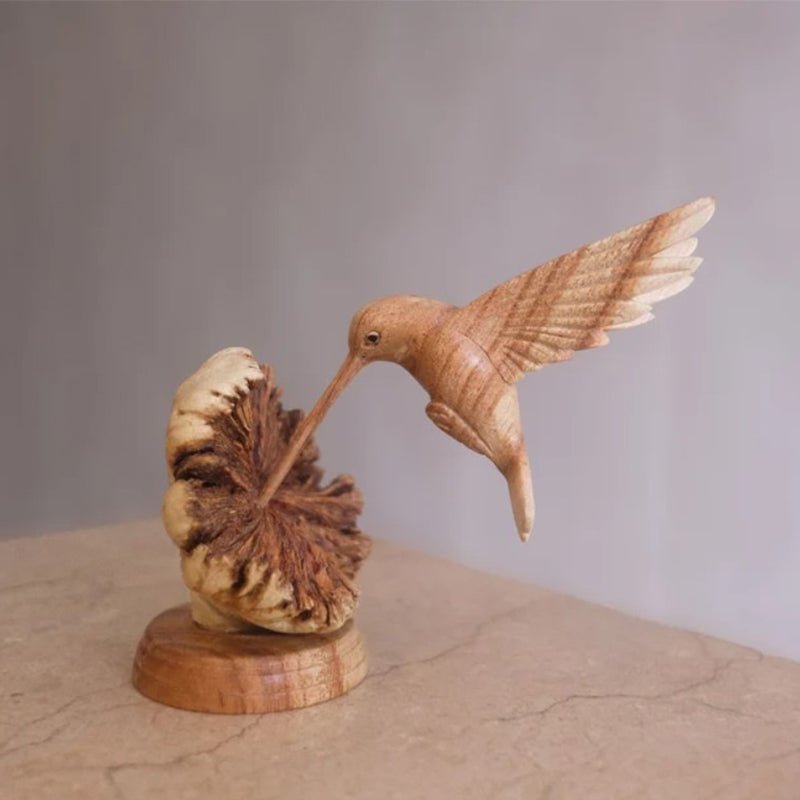 Colorful Bird Feeding Handmade Garden Sculpture - Halri