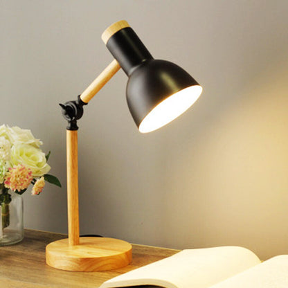 Rustic Wood LED Table Lamp