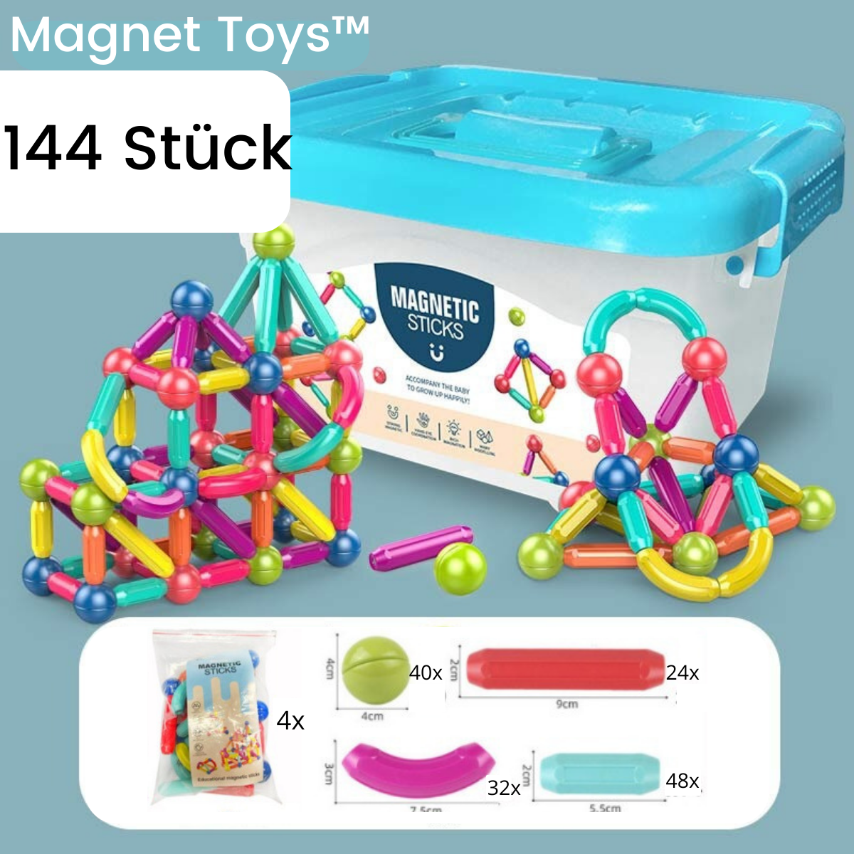 Fun Magnetic Building Blocks Set for Kids - Halri