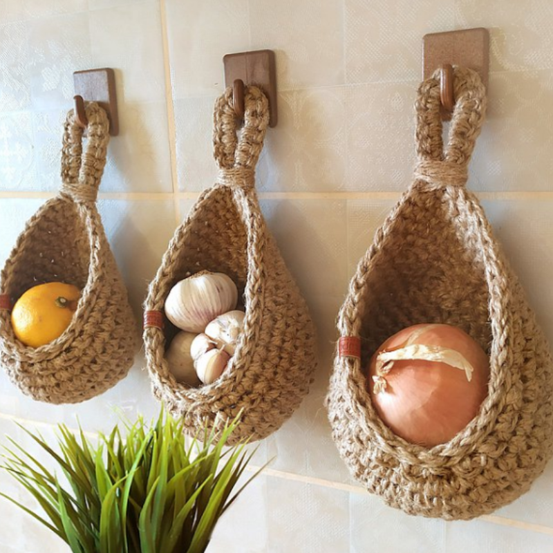 Natural Woven Hanging Storage Basket