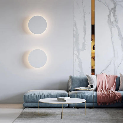 Simple Round LED Wall Lamp with Color Options
