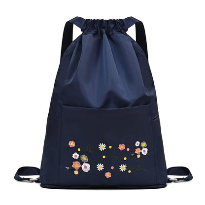 Cute Embroidered Cotton Yoga Bag