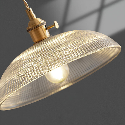 Simple Vintage Glass Floral Hanging Lamp