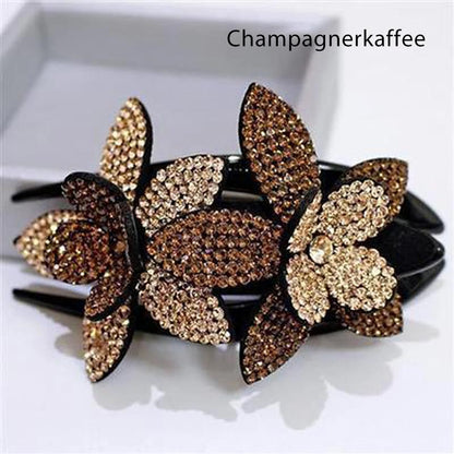 Sparkly Double Blossom Hair Barrette