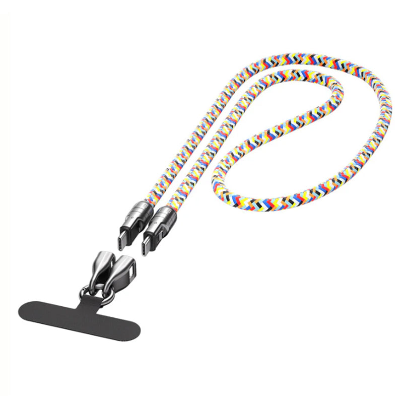 Dual USB Fast Charging Phone Lanyard Cable