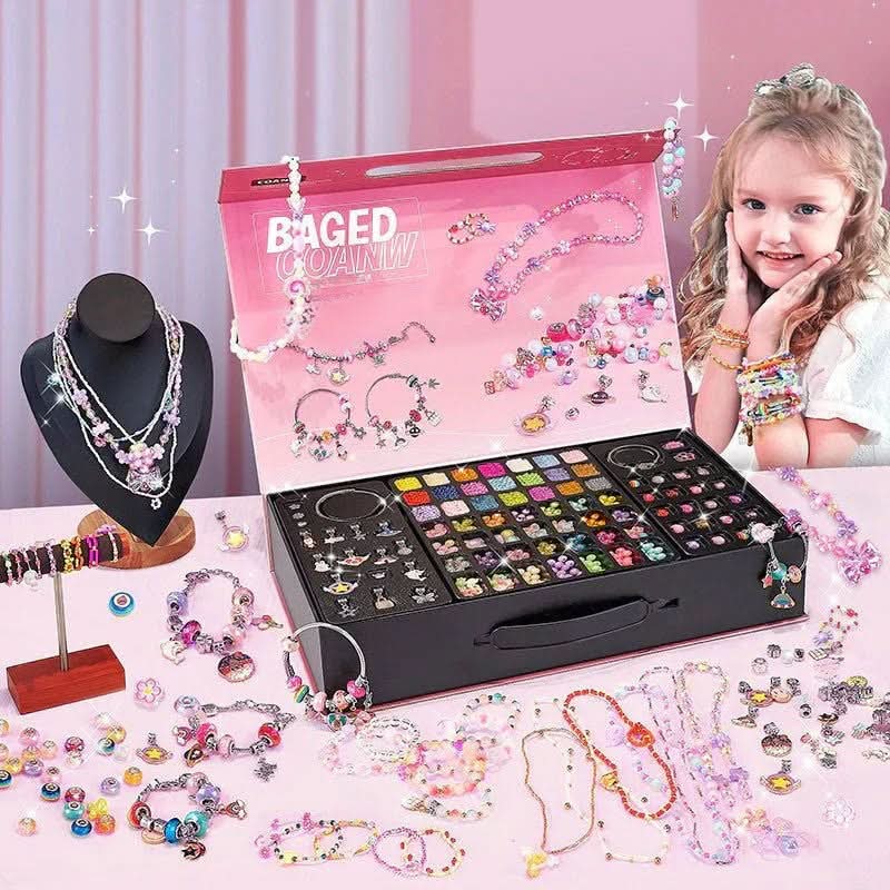 Fun DIY Jewelry Making Kit for Kids with Glitter Charms