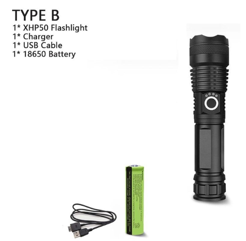 Brightest USB Rechargeable LED Torch Light