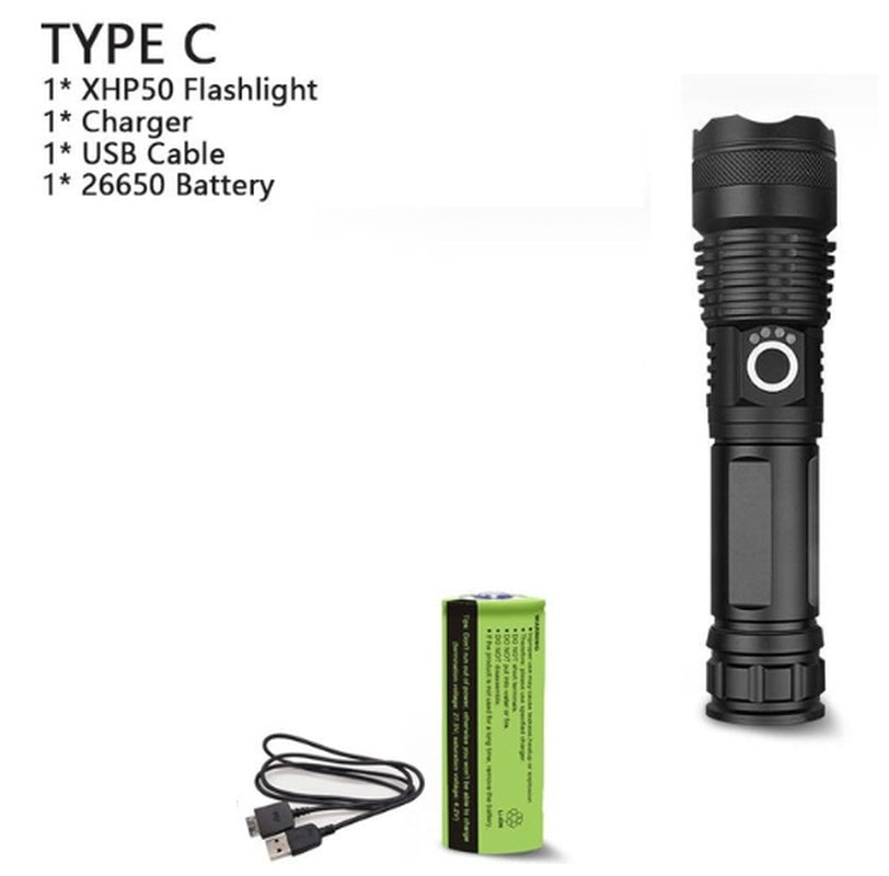 Brightest USB Rechargeable LED Torch Light