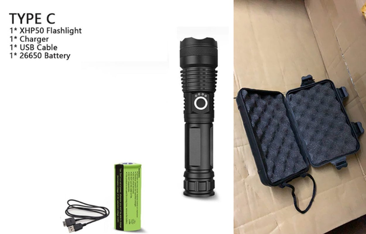 Brightest USB Rechargeable LED Torch Light