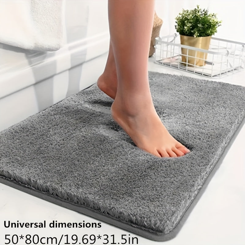 Plush Bathroom Mat - Soft Absorbent Non-Slip Bath Rug