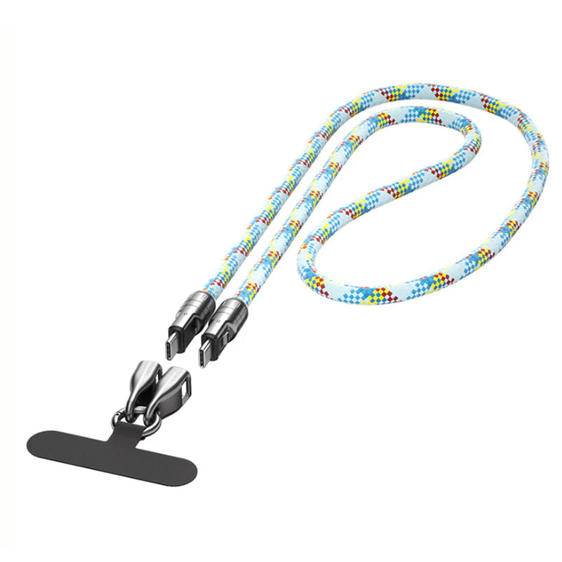 Dual USB Fast Charging Phone Lanyard Cable