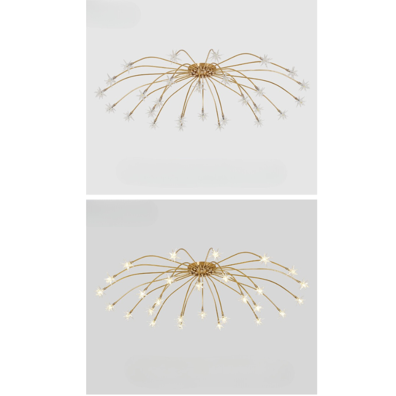 Luxury Chrome Glass Semi Flush Ceiling Light