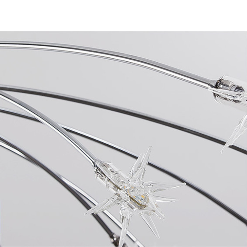 Luxury Chrome Glass Semi Flush Ceiling Light