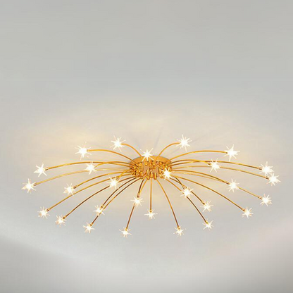 Luxury Chrome Glass Semi Flush Ceiling Light