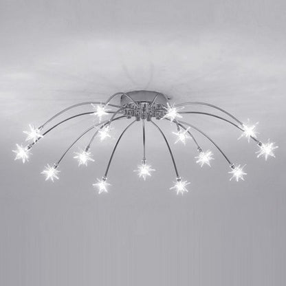 Luxury Chrome Glass Semi Flush Ceiling Light