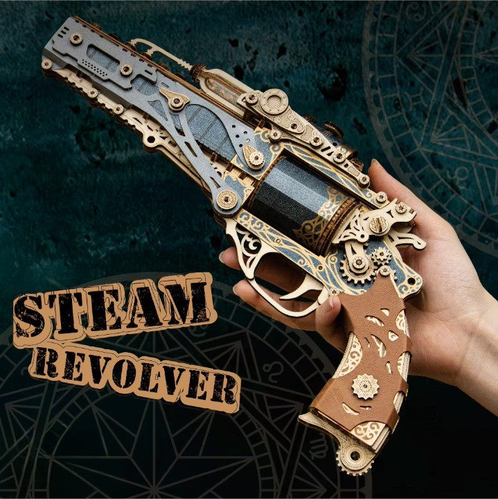 Handmade Steampunk Wooden Puzzle Gun Toy