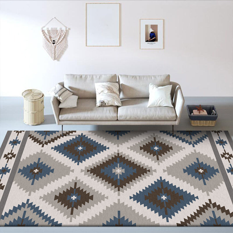 Stylish Gray Blue Southwestern Rug - Halri