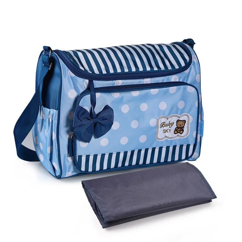 Practical Baby Diaper Bag with Changing Pad and Bottle Pouch - Halri