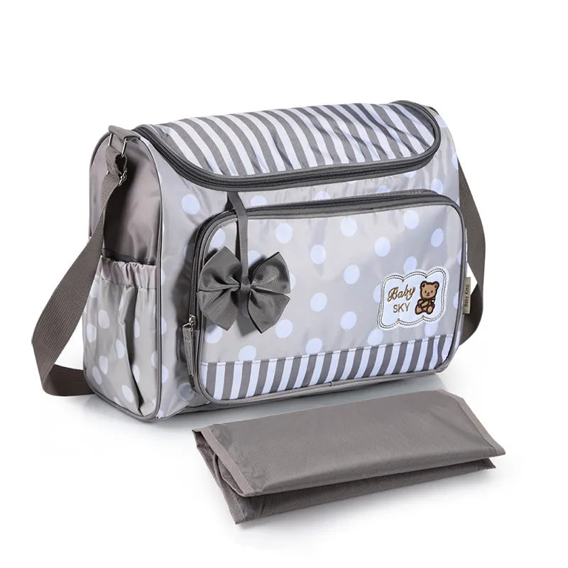 Practical Baby Diaper Bag with Changing Pad and Bottle Pouch
