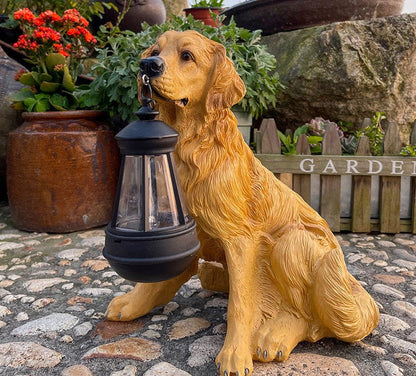 Outdoor Solar LED Dog Garden Statue