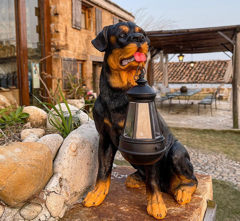 Outdoor Solar LED Dog Garden Statue