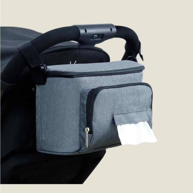 Practical Baby Stroller Storage Bag with Thermal Pocket