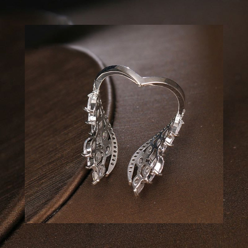 Delicate Wing Shaped Ring and Bangle Set