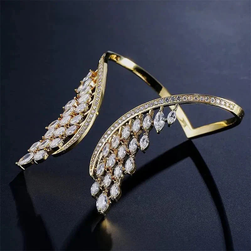 Delicate Wing Shaped Ring and Bangle Set