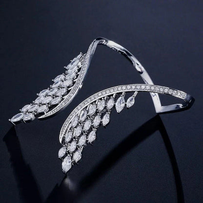 Delicate Wing Shaped Ring and Bangle Set